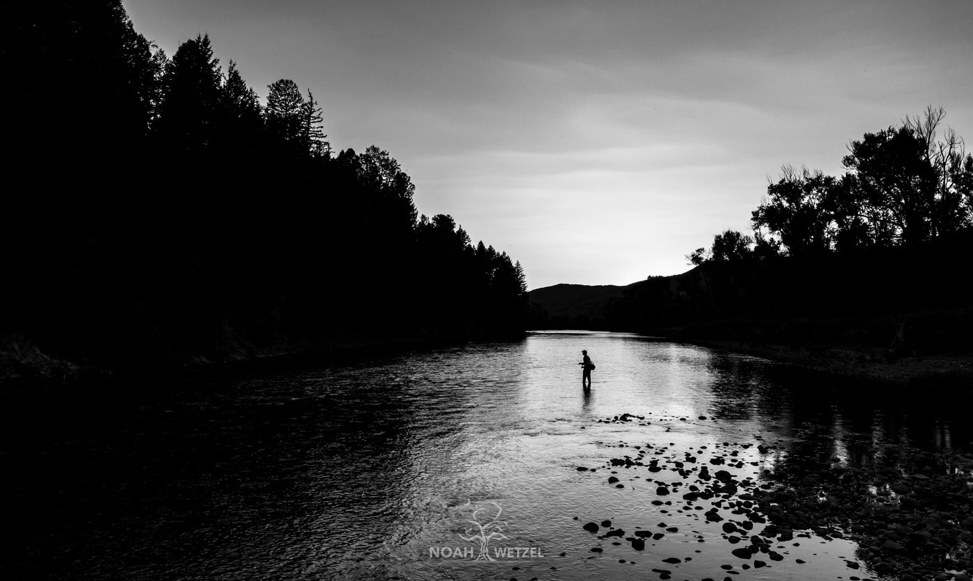Yampa River Twilight - BW