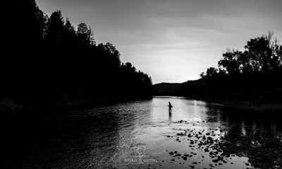 Yampa River Twilight - BW