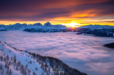 Dolomites Winter Sunset