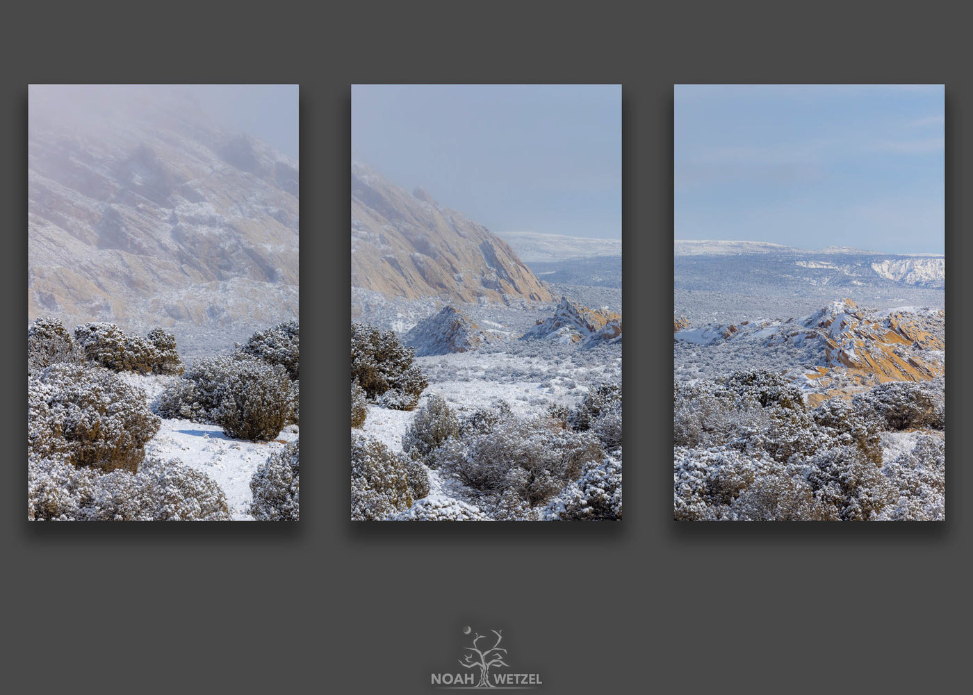 High Desert Winter - Triptych