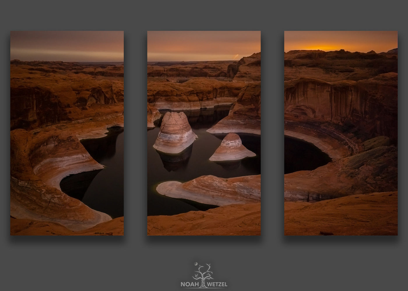 Light Painting Reflection - Triptych