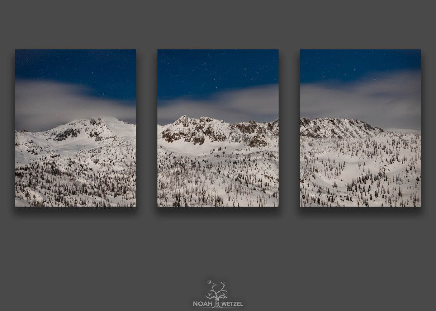 Mica Basin Midnight - Triptych