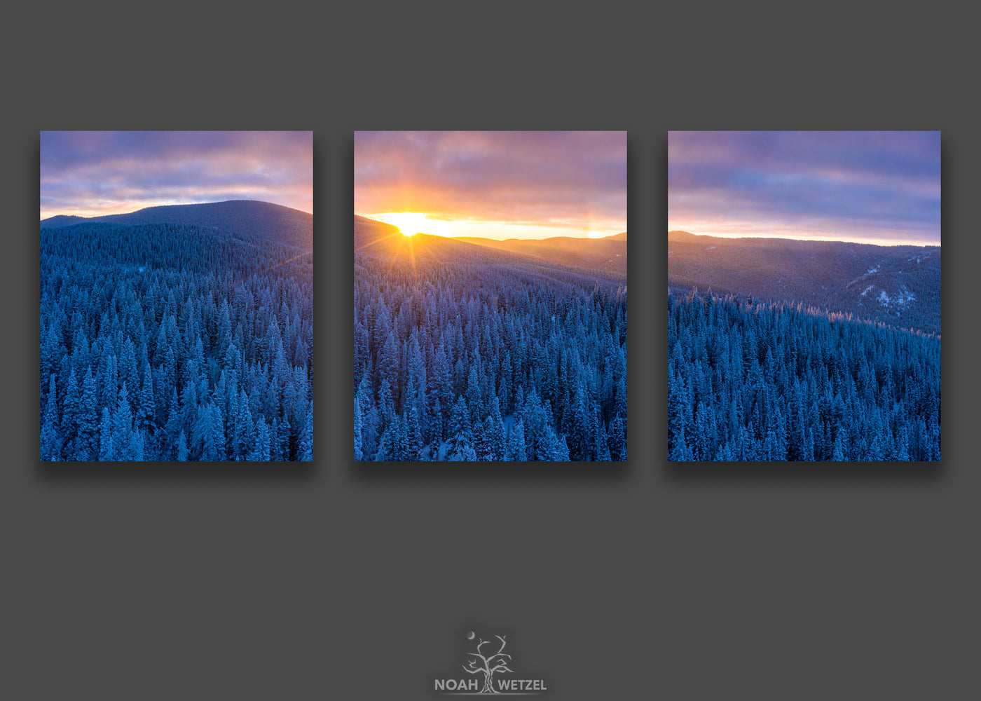 Walton Peak Winter - Triptych