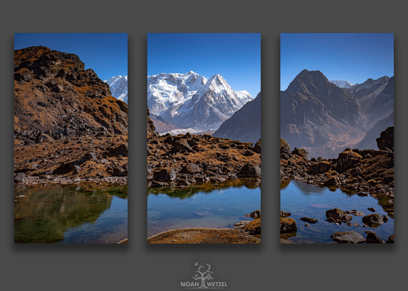 Yalung Glacier Reflection - Triptych